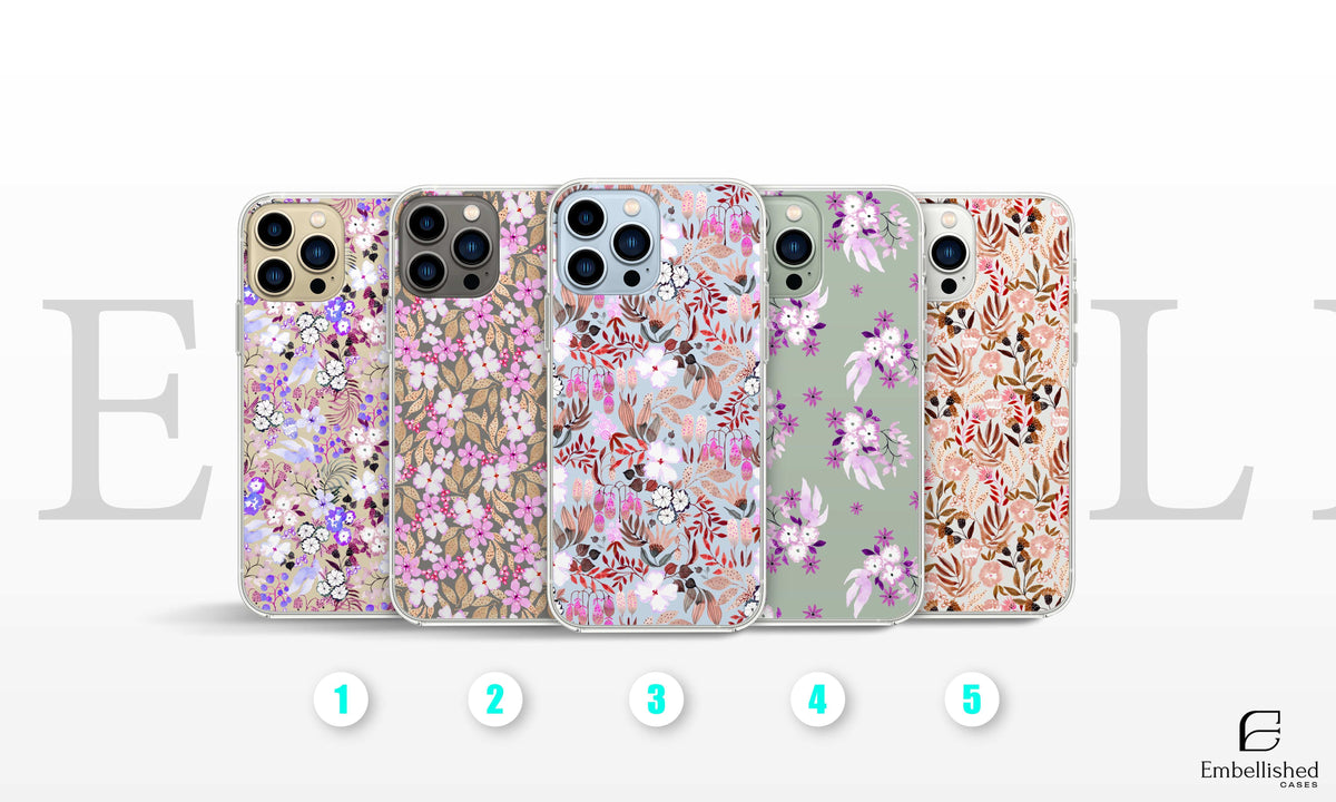 iPhone Case, Flower Pattern Gift for Her, Protective Phone Accessory