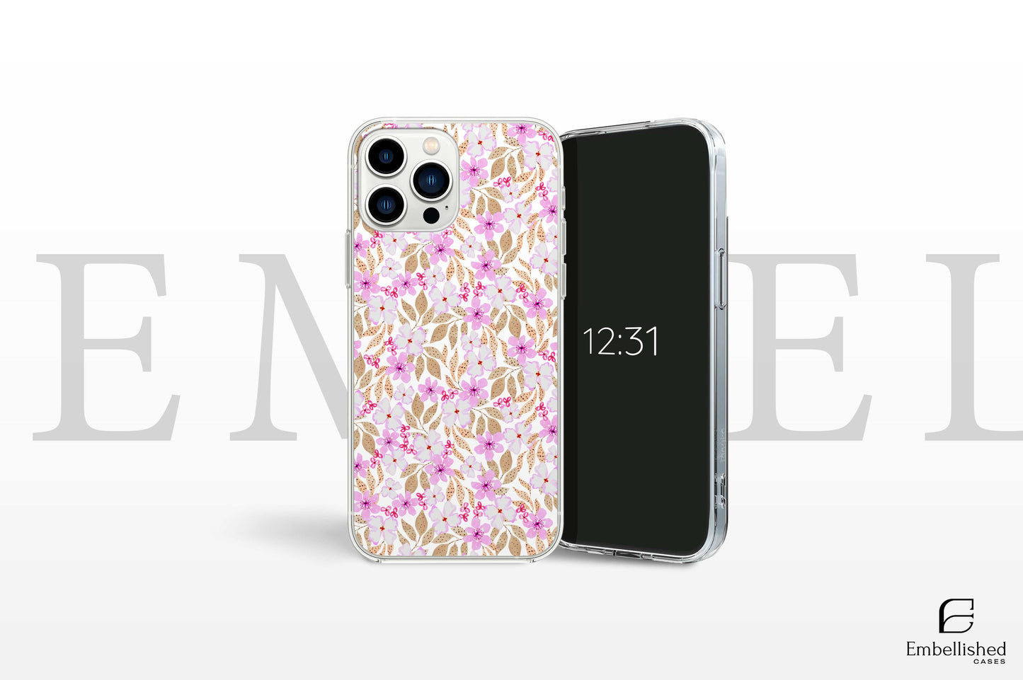 iPhone Case, Flower Pattern Gift for Her, Protective Phone Accessory