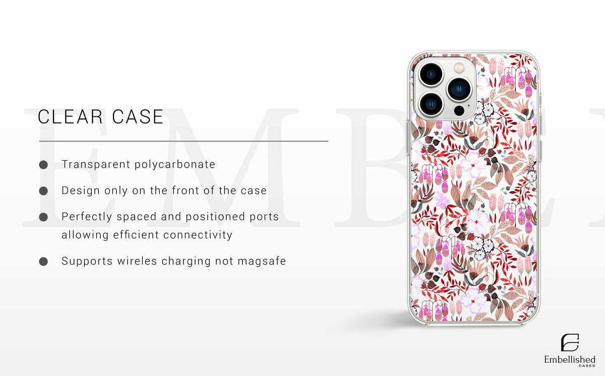 iPhone Case, Flower Pattern Gift for Her, Protective Phone Accessory