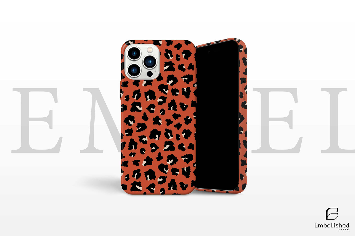 Leopard print phone case for iPhone and Samsung with durable polycarbonate design