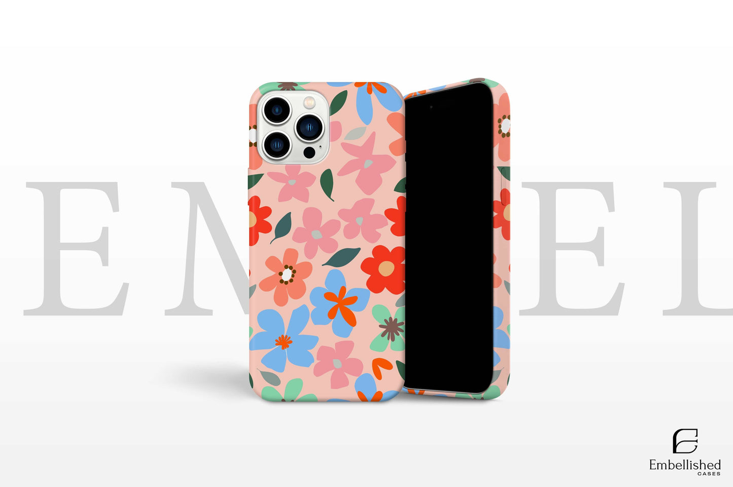 Durable flower tough phone case with colorful floral design for iPhone protection