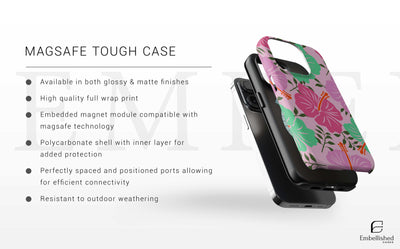 Flower Tough Phone Case, Floral iPhone Cover, Protective Phone Case, Sturdy Phone Case, Durable Phone Case, Flower Phone Cover iPhone