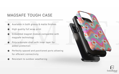 Tough Vibrant Floral Pattern Phone Case for iPhone 16Plus, 15, 14, 13, 12, Samsung S24Ultra, S23, S22