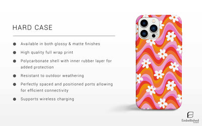 Tough Vibrant Floral Pattern Phone Case for iPhone 16Plus, 15, 14, 13, 12, Samsung S24Ultra, S23, S22