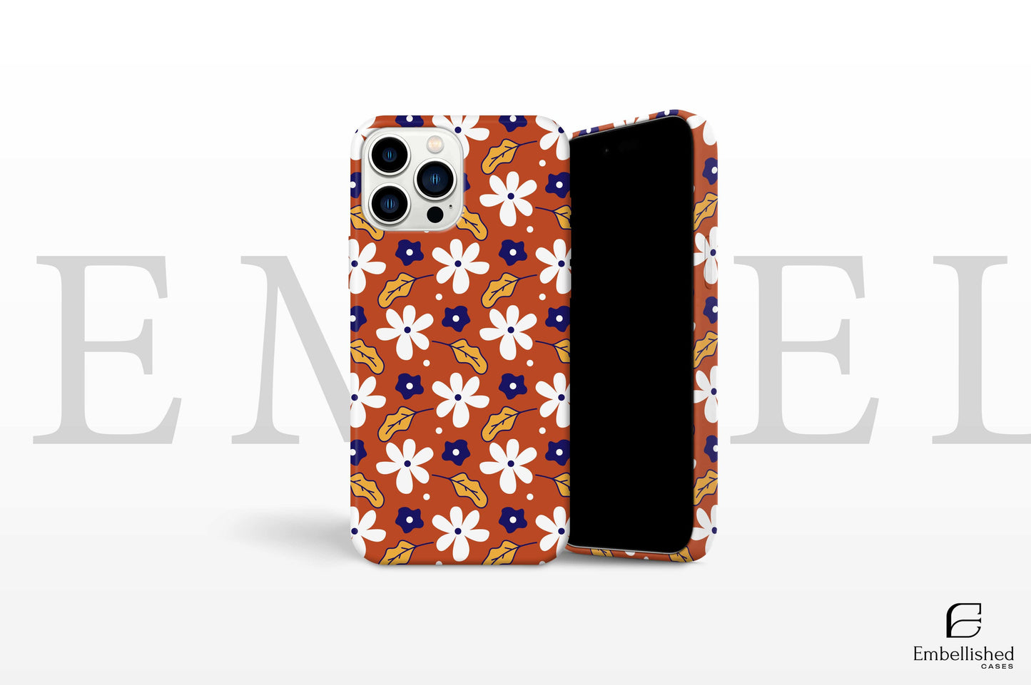Stars Phone Case with floral pattern for iPhone and Samsung models offering durable protection and stylish design