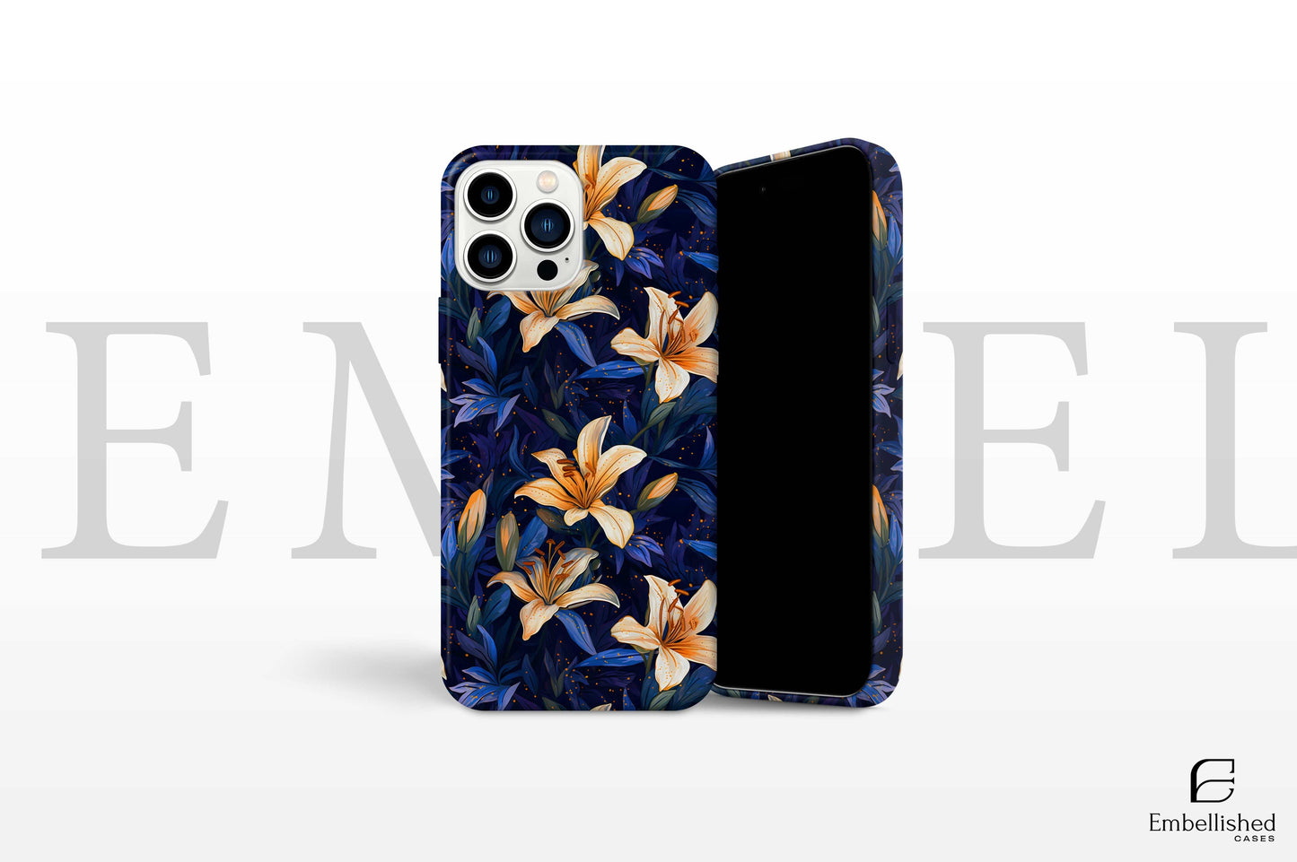 Tough phone case with floral design for iPhone and Samsung, impact-resistant and shock-absorbing.
