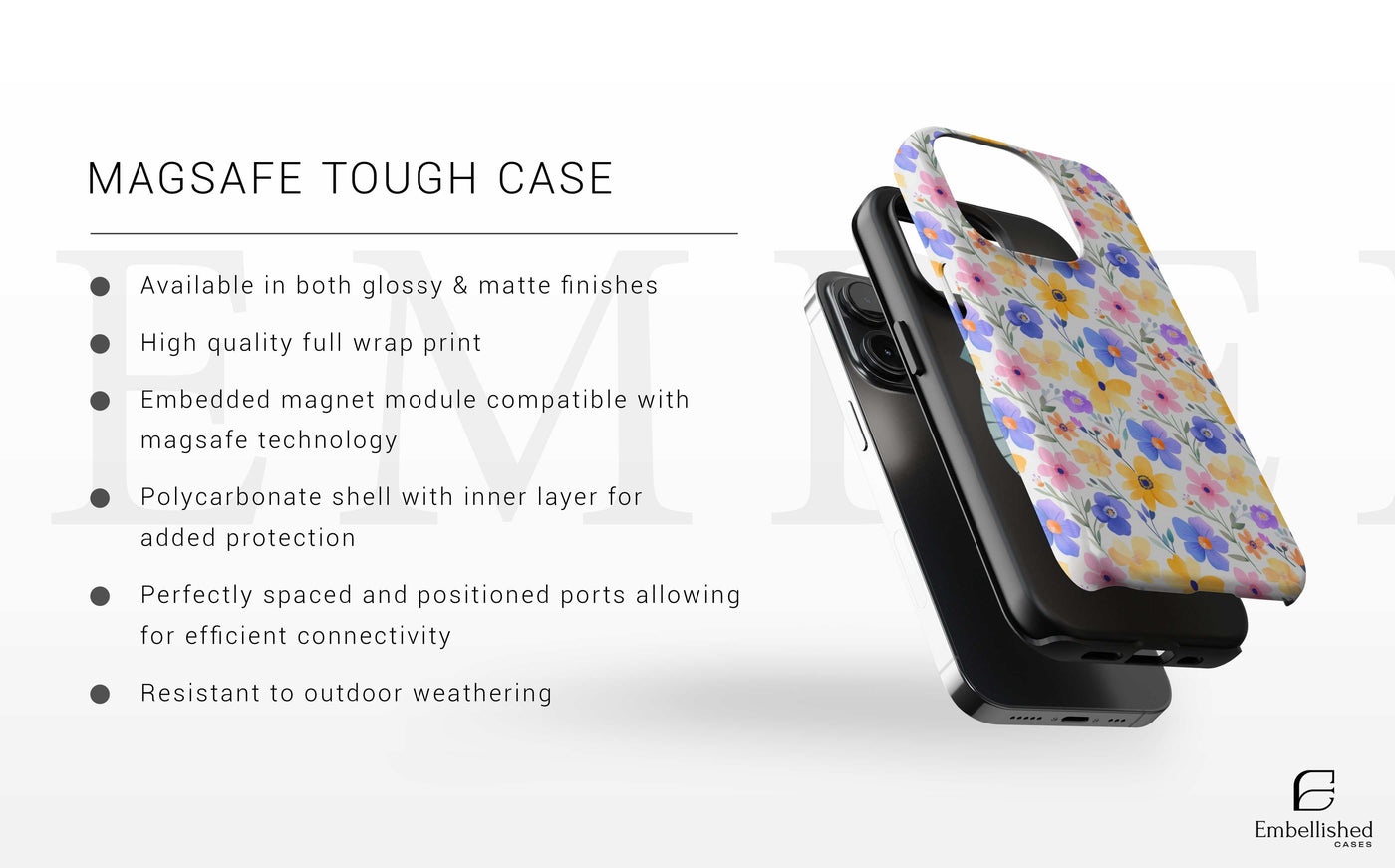 Tough Phone Case for iPhone 16, iPhone 15, iPhone 14, iPhone 13, iPhone 12, Samsung S21, Samsung S20 Ultra, Google Pixel 5 & OnePlus