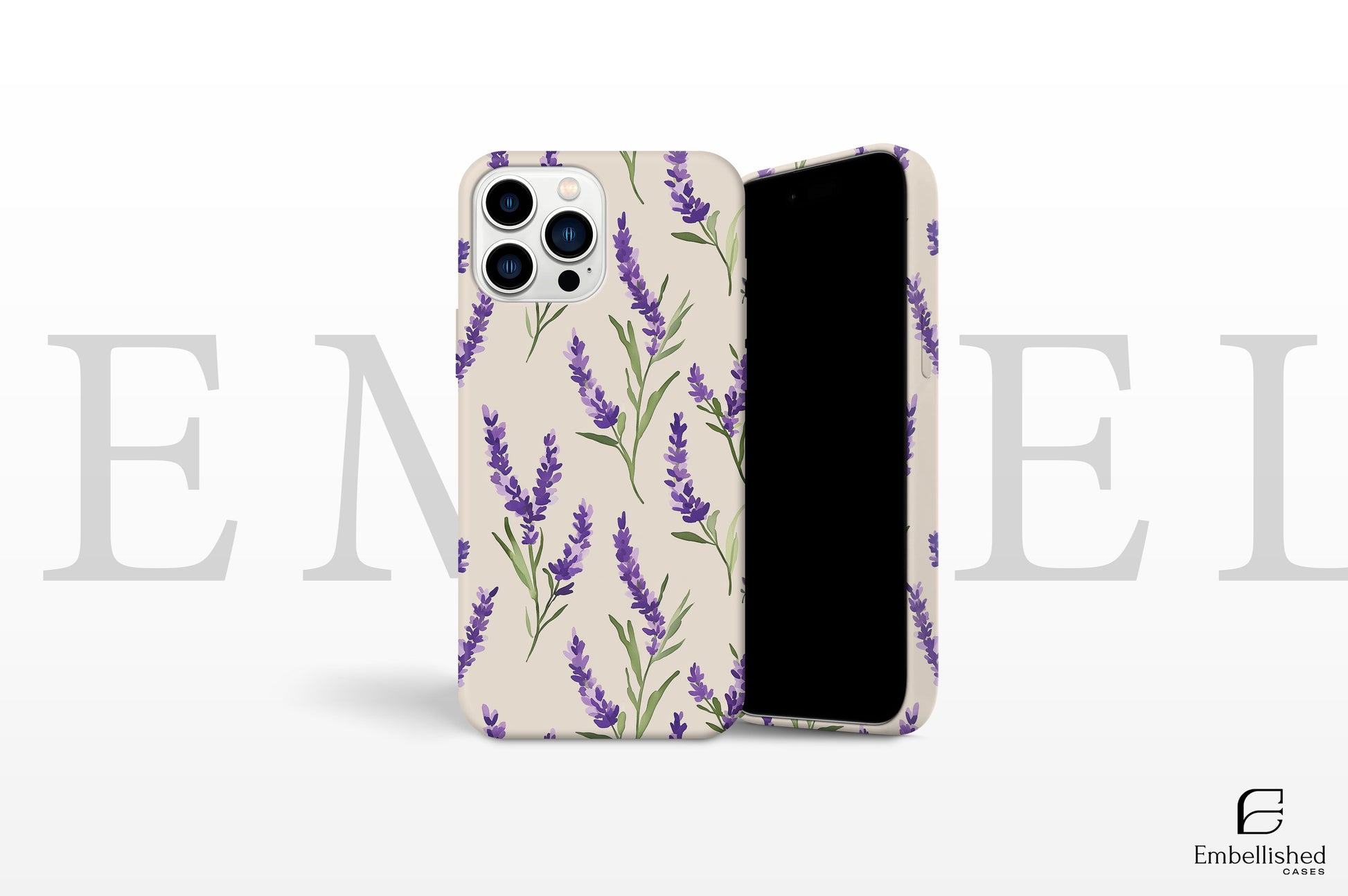 Vintage botanical phone case with purple floral design for iPhone and Galaxy models, durable protective casing with herbal aesthetic.