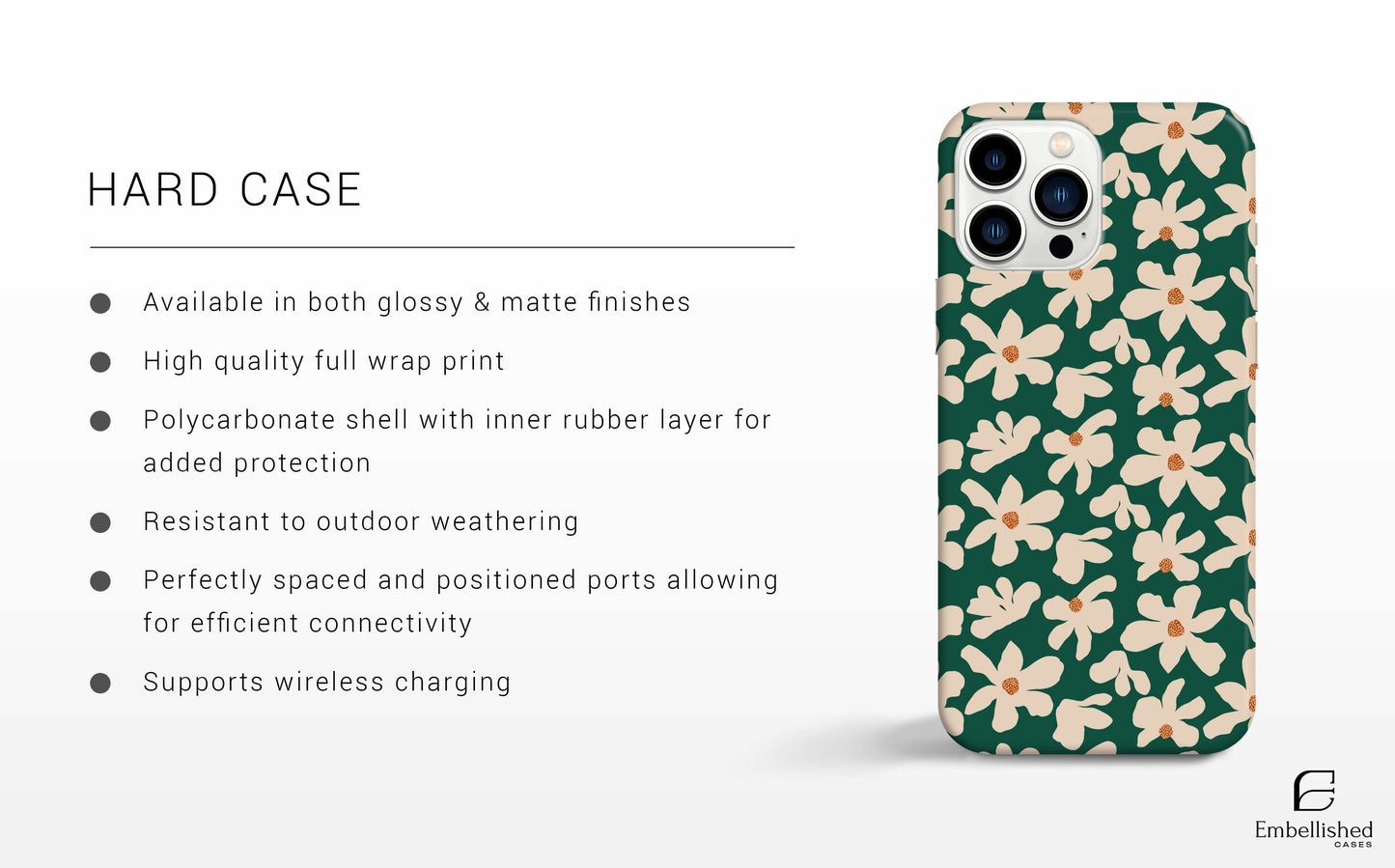 Aesthetic Daisy Phone Tough Cases for iPhone 16 15, 14 Pro Max, 13, 13 Pro 12 11 Samsung Galaxy S24 S23, S22 Ultra, S21 S20, S10 spring, floral