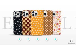 Daisy Flower Phone Case with colorful floral designs for iPhone and Samsung, durable shockproof protective cover with glossy finish