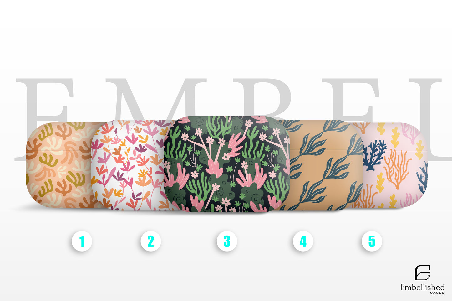 AirPod Cases Coral Mint Design for Apple AirPods Generation 1 2 3 Pro