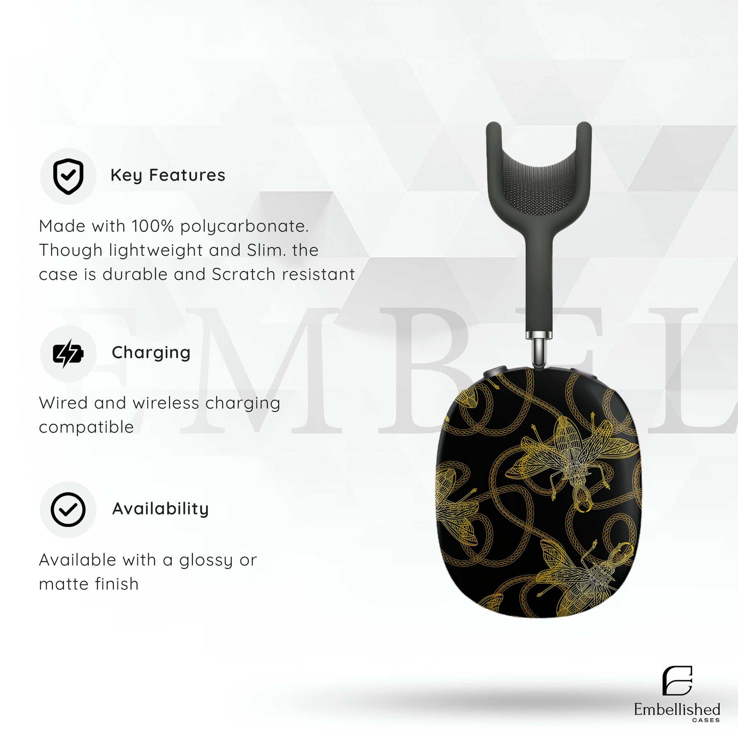 Ant AirPods Max Cover, Halloween Airpod, Snap Case Hard Plastic Protective Case, Cute Case for Airpods Max Headphones, Protective Cover