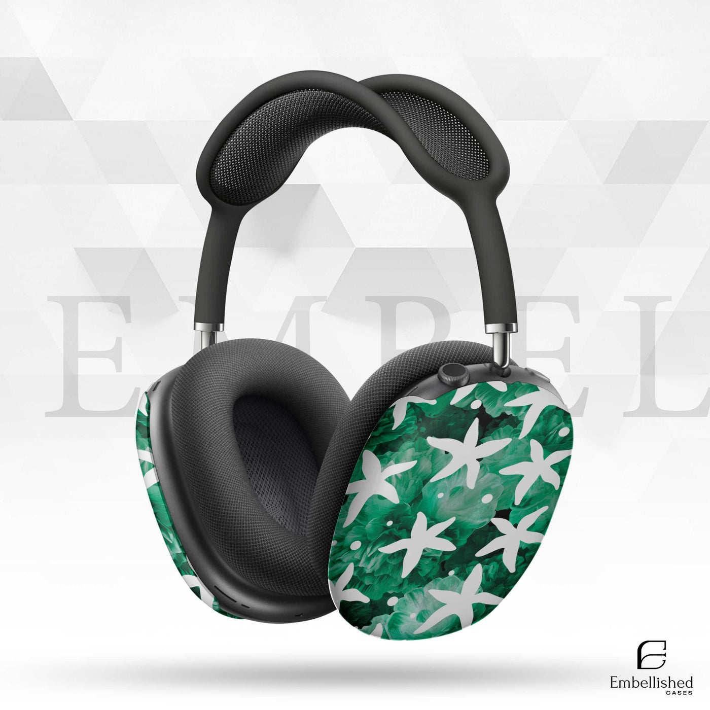 White Passionflower AirPods Max Cover - Vintage Modern Floral Design Headphones | Unique AirPods Max Case