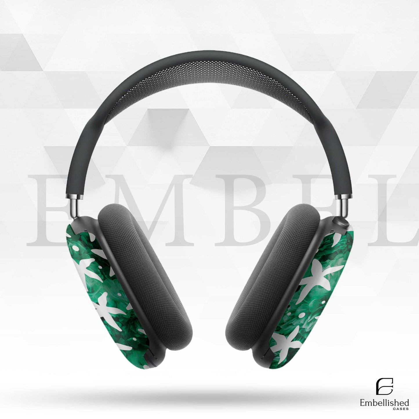 White Passionflower AirPods Max Cover - Vintage Modern Floral Design Headphones | Unique AirPods Max Case