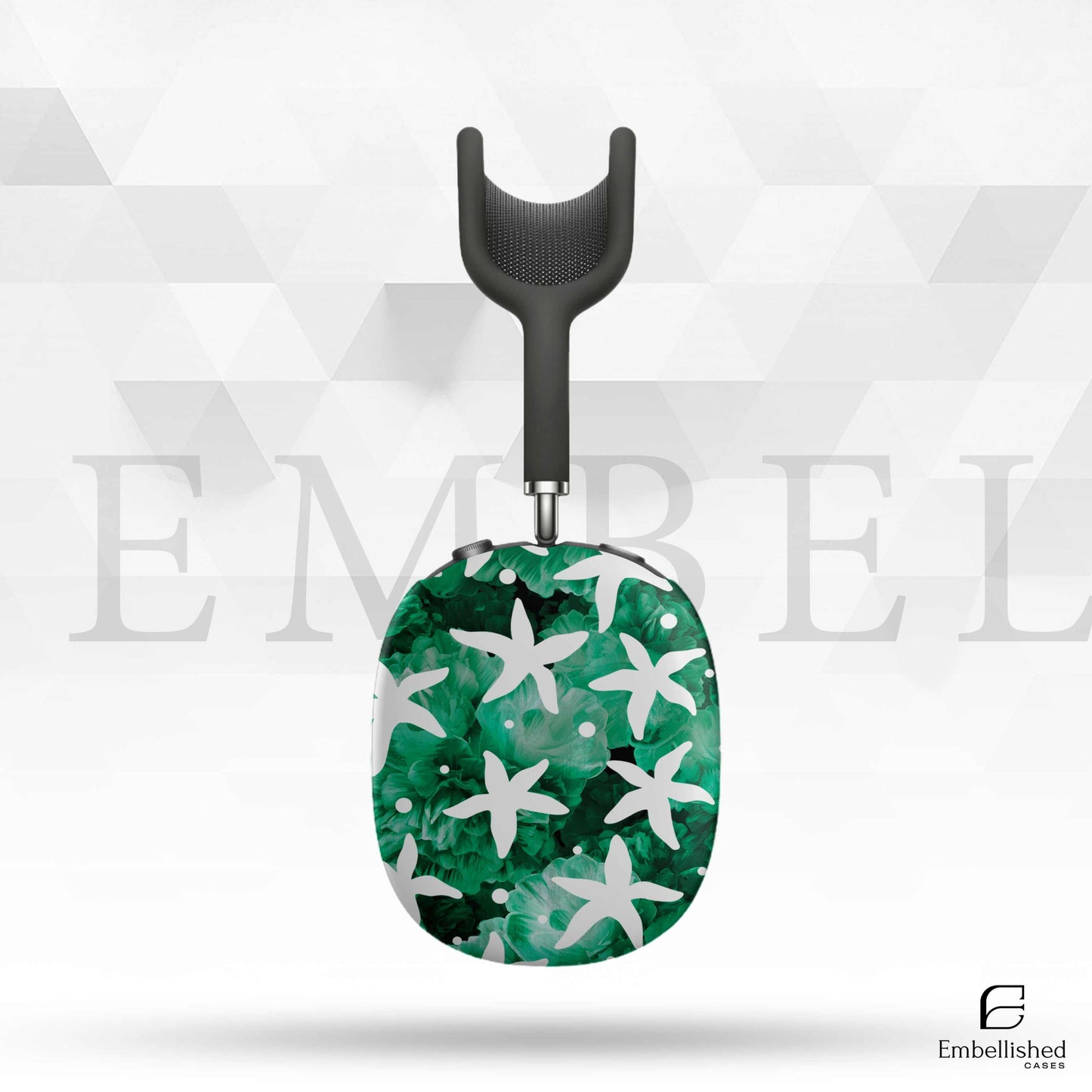 White Passionflower AirPods Max Cover - Vintage Modern Floral Design Headphones | Unique AirPods Max Case