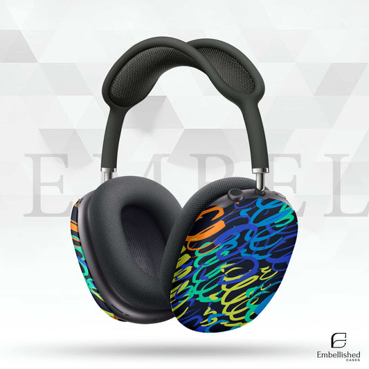 Color Burst Skin for Apple Airpods Max Headphones - Printed Vinyl Wrap Decal Sticker Protective Grip - Colorful Pattern Rainbow