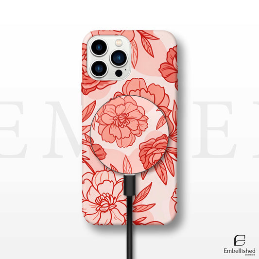 Floral Magnetic Tough Case - Stylish Protection for Your Phone Tropical Hibiscus Flowers Phone Case Cover for iPhone 16 15 14 Samsung Galaxy S25 S24 S23 Google Pixel 9 Pro 9 XL 9 8