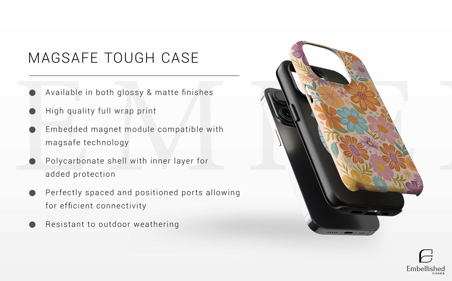 Flower Power Tough Phone Cases - Durable Floral Design for Nature Lovers