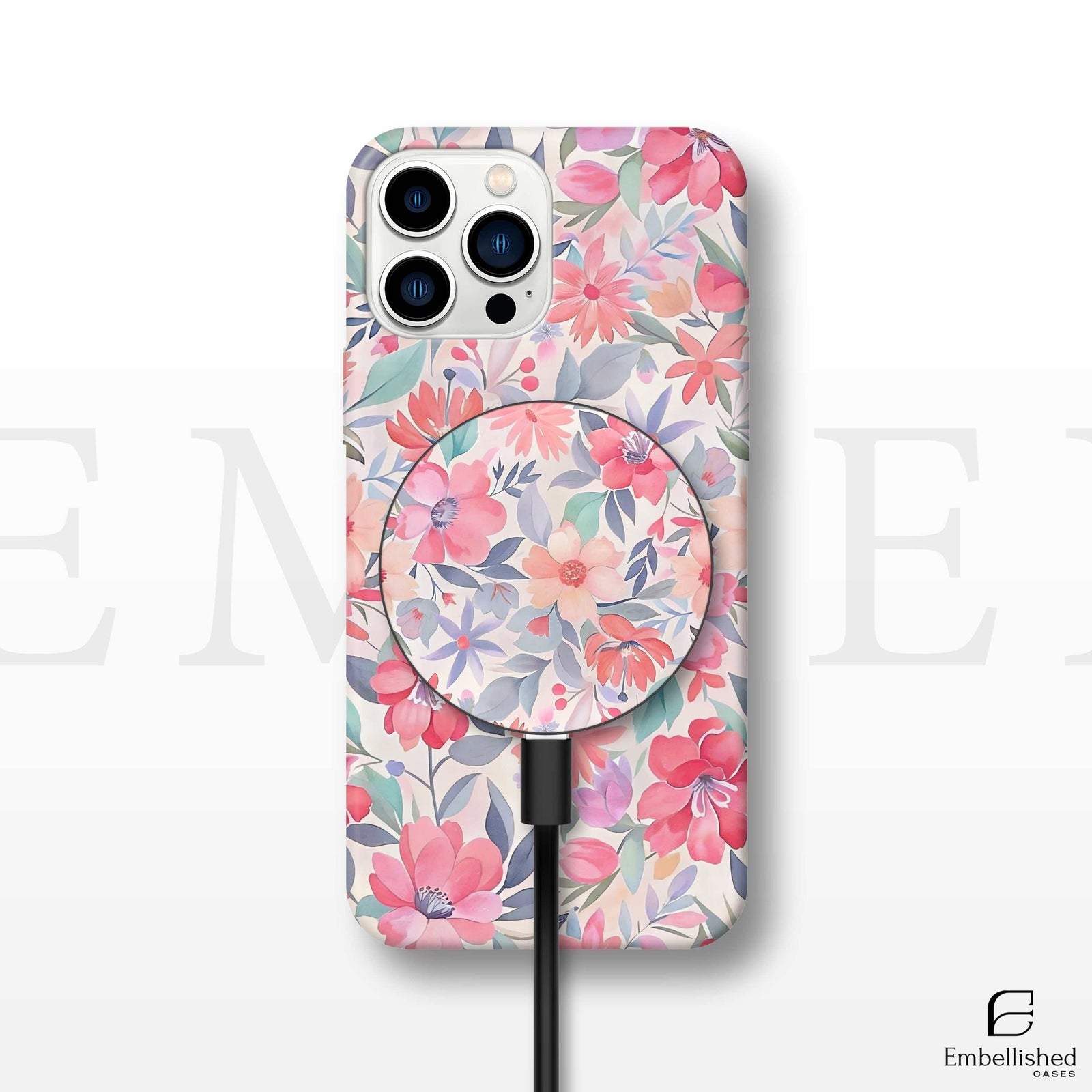 Floral Magnetic Tough Case for iPhone - Durable & Stylish Protection