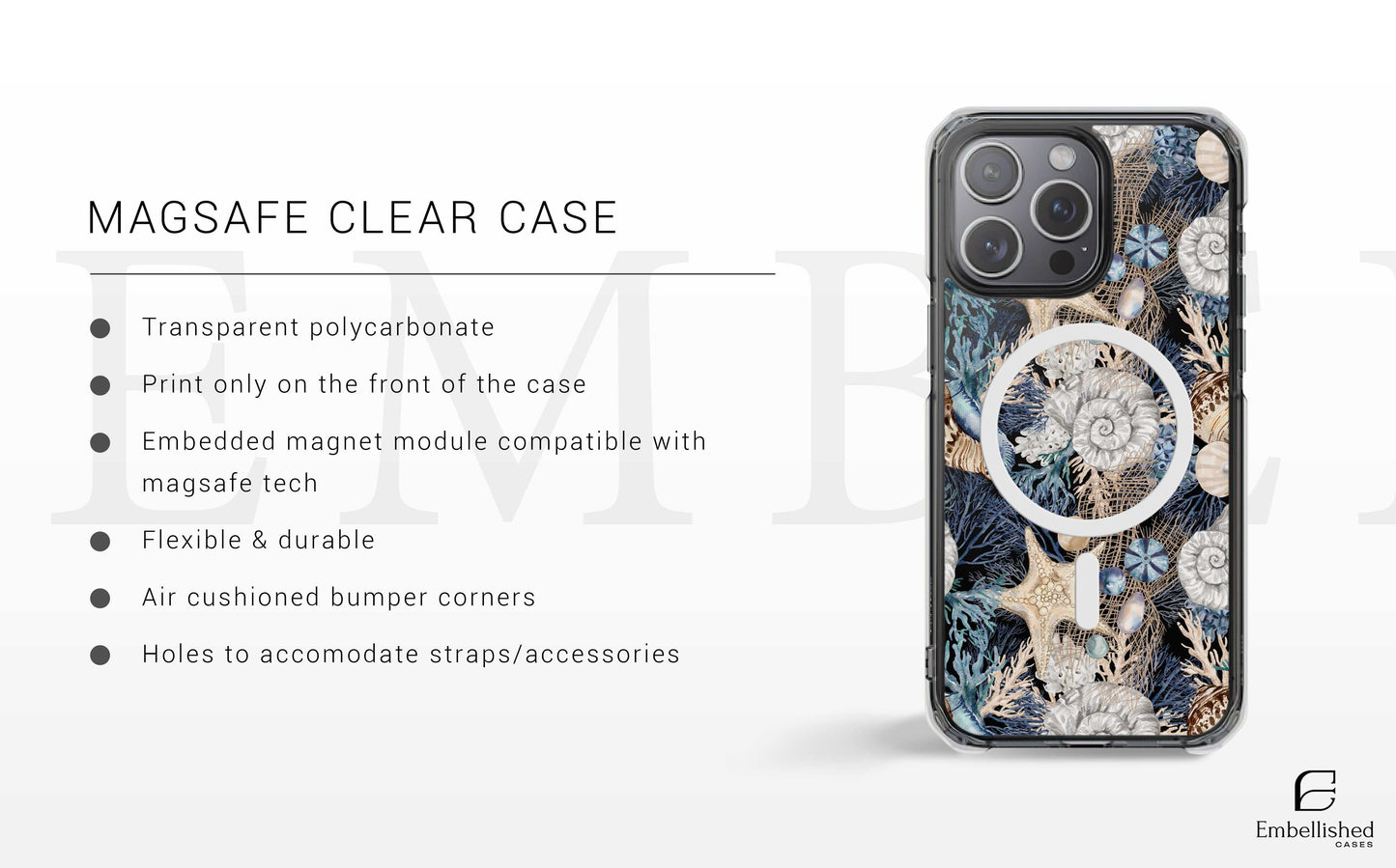 Nautical Clear Phone Case - Ocean-Inspired Coastal Design