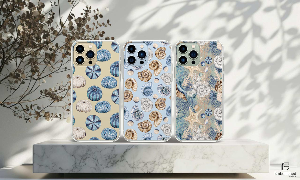 Nautical Clear Phone Case - Ocean-Inspired Coastal Design