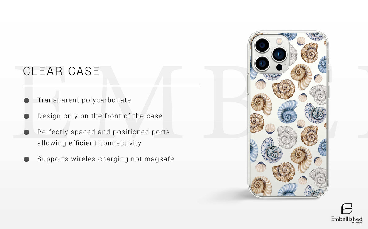 Nautical Clear Phone Case - Ocean-Inspired Coastal Design