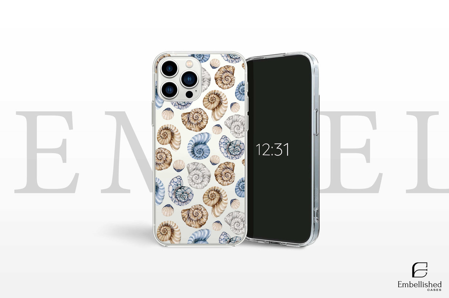 Nautical Clear Phone Case - Ocean-Inspired Coastal Design