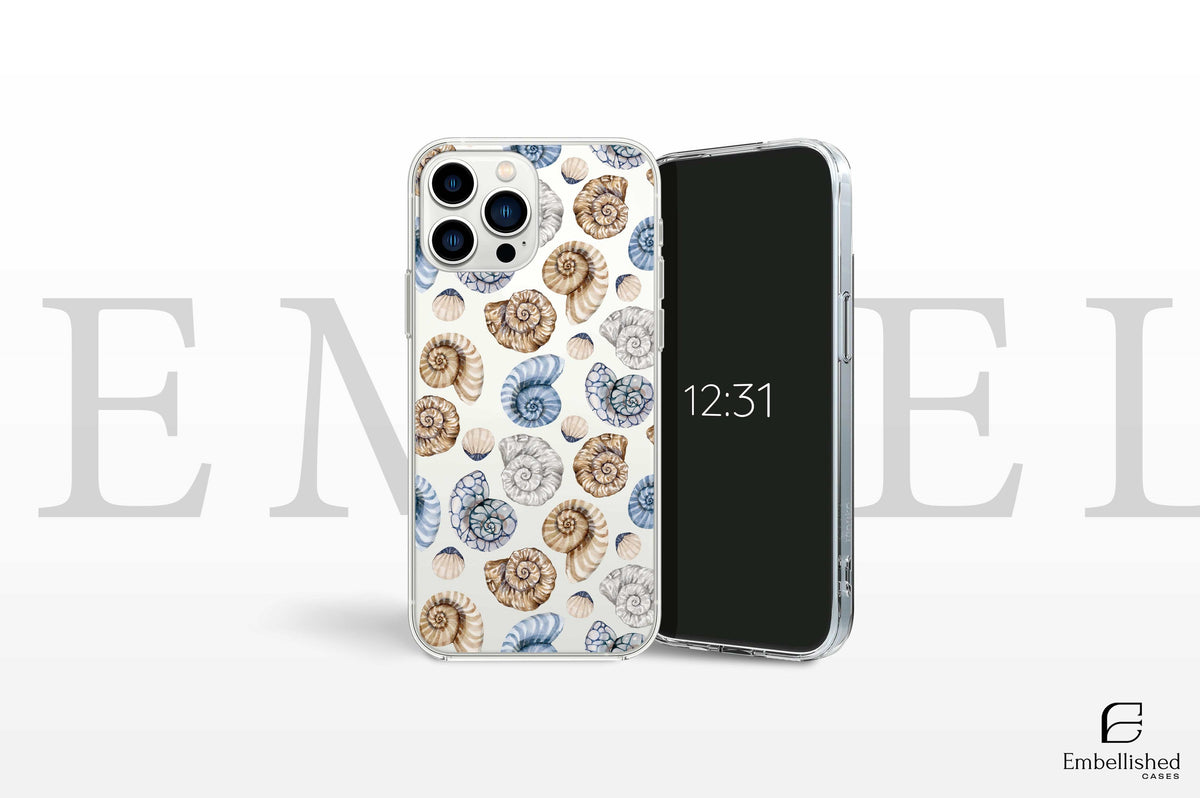 Nautical Clear Phone Case - Ocean-Inspired Coastal Design