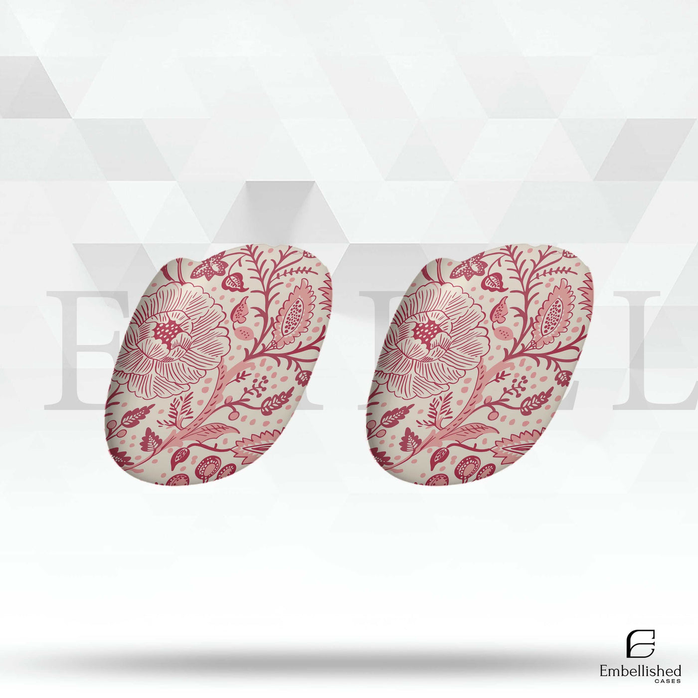 Vintage floral AirPod Max cases with pink pattern, lightweight and scratch-resistant.
