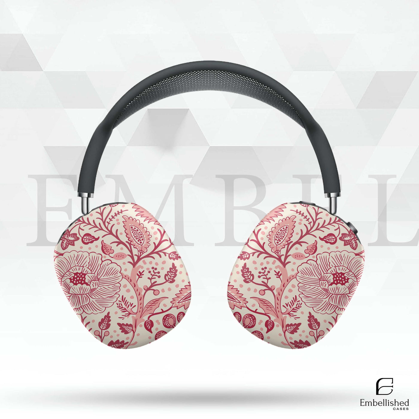 Vintage floral AirPod Max case with scratch-resistant polycarbonate design.
