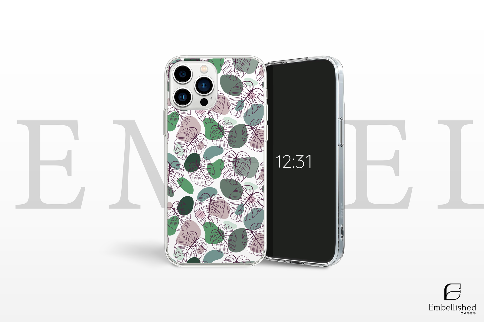 Pastel Leaf Pattern Protective iPhone Cover