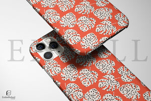 Coral Leopard Leaf Phone Case - Tough Protective iPhone Cover