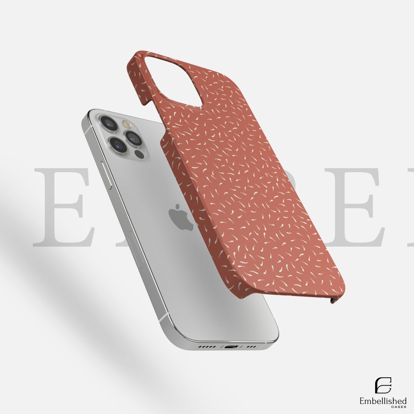 Terracotta Confetti Pattern Clear Phone Case - Embellished Cases