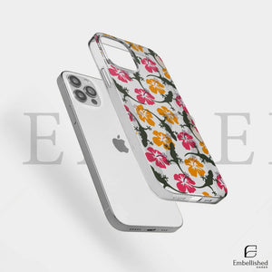 Tropical Hibiscus & Gecko Floral Design - Embellished Cases