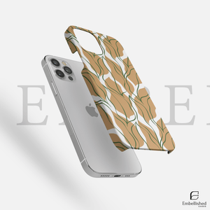 Earthy Abstract Leaf Pattern Clear Phone Case - Embellished Cases
