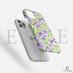 Iris Floral Tough Phone Case - Protective Botanical Phone Cover