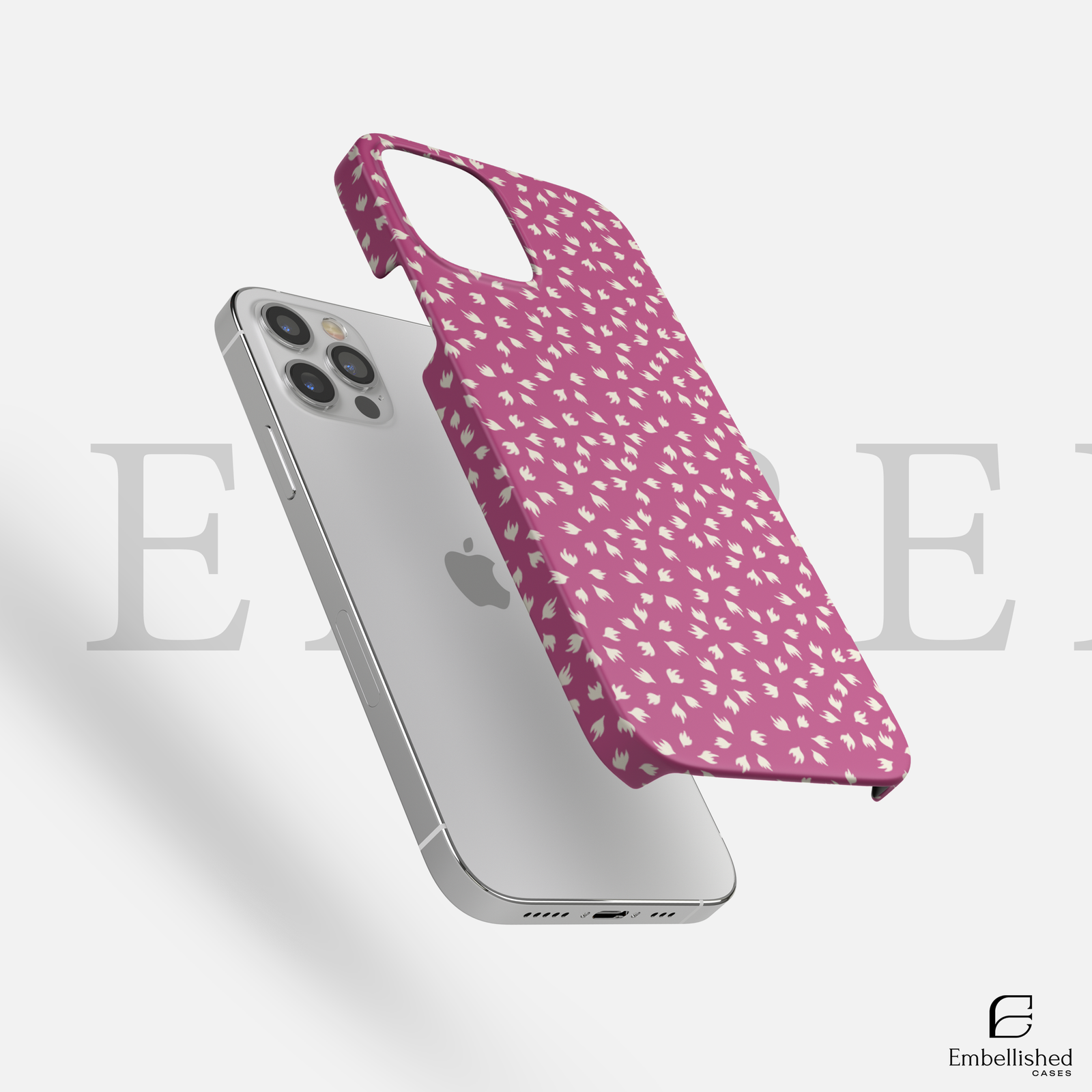Magenta Confetti Tough Phone Case - Protective Floral Pattern