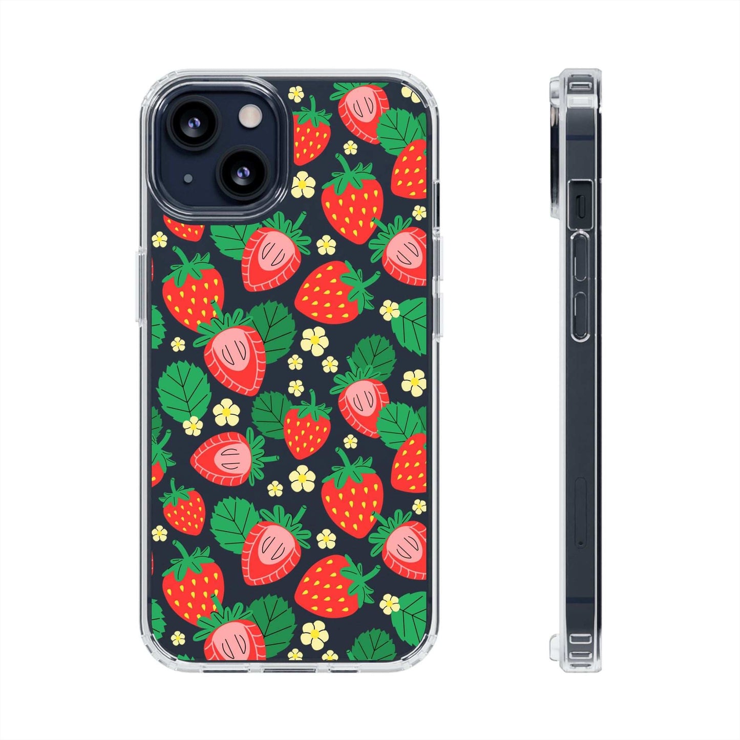 Fruit Stickers Summer Aesthetic Eat Your Veggies Clear iPhone Case For iPhone 14, iPhone 13, iPhone 12, iPhone 16 Pro, 15 Pro Max Cover