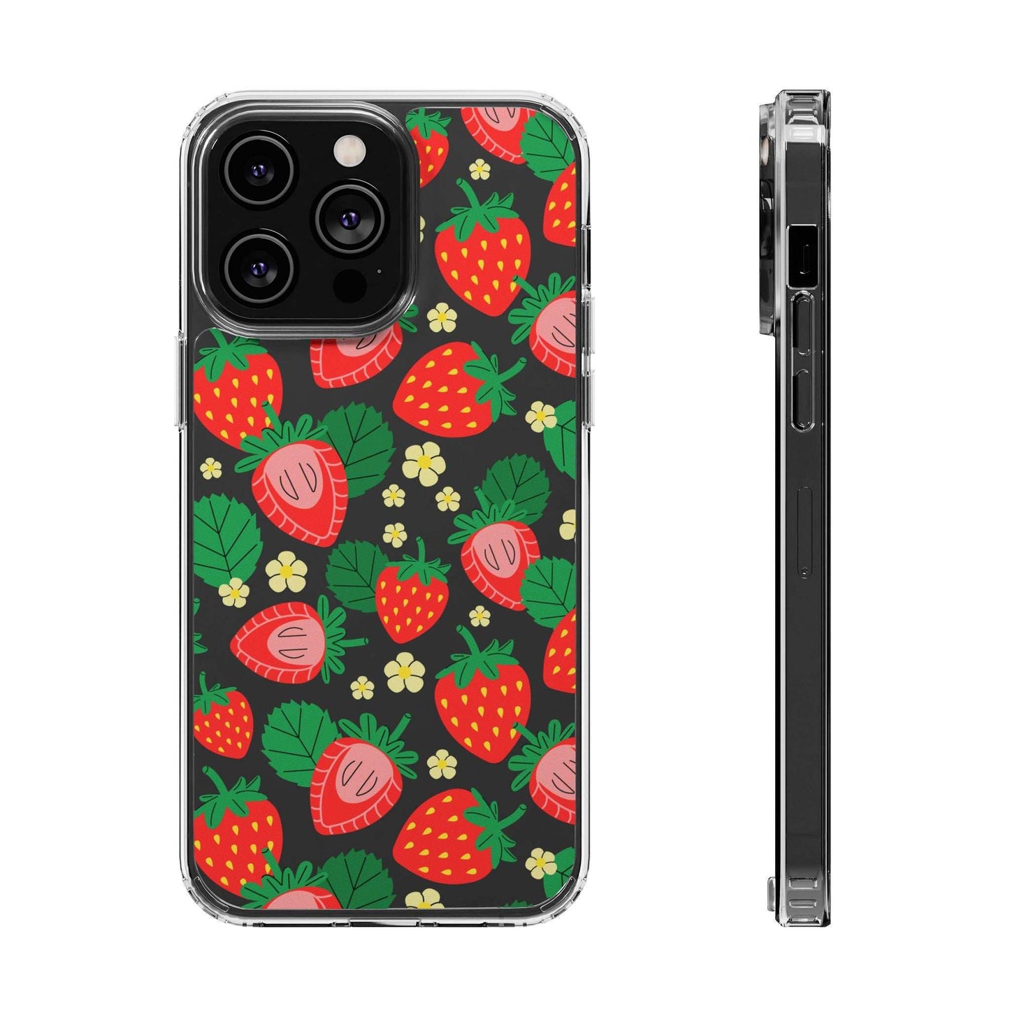 Fruit Stickers Summer Aesthetic Eat Your Veggies Clear iPhone Case For iPhone 14, iPhone 13, iPhone 12, iPhone 16 Pro, 15 Pro Max Cover