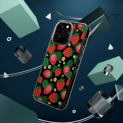 Fruit Stickers Summer Aesthetic Eat Your Veggies Clear iPhone Case For iPhone 14, iPhone 13, iPhone 12, iPhone 16 Pro, 15 Pro Max Cover