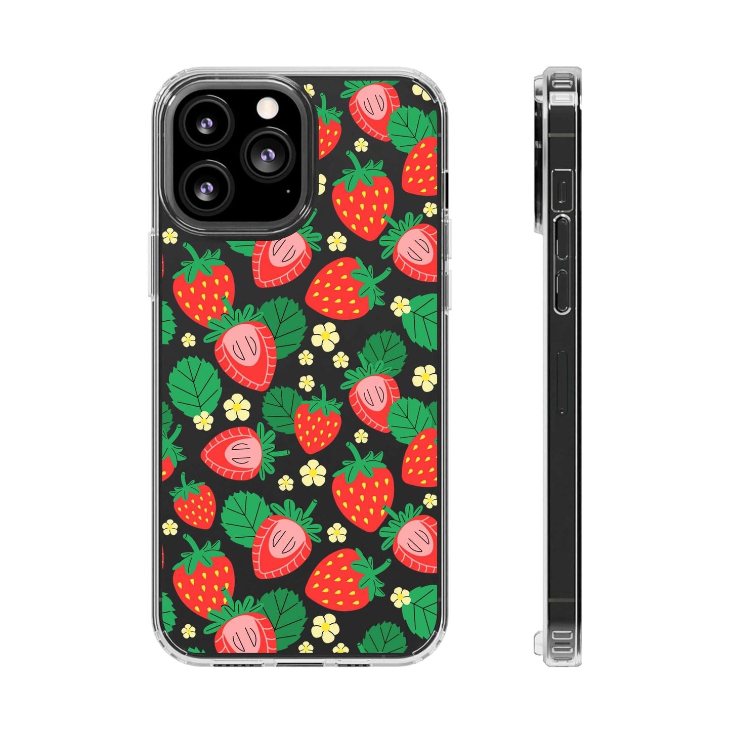 Fruit Stickers Summer Aesthetic Eat Your Veggies Clear iPhone Case For iPhone 14, iPhone 13, iPhone 12, iPhone 16 Pro, 15 Pro Max Cover