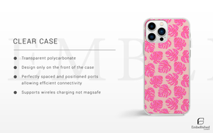 Pink Monstera Tough Phone Case – Floral Tropical Protection
