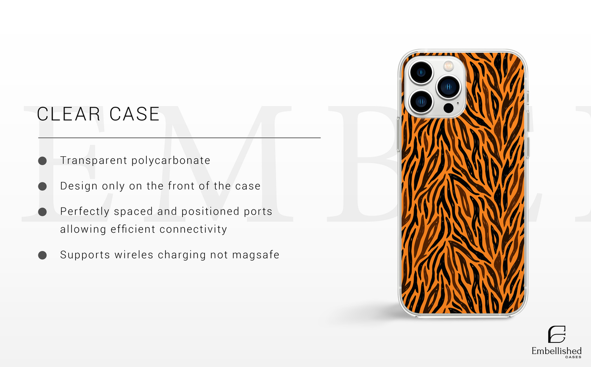 Tiger Stripe Tough Phone Case - Orange & Black Protective Mobile Cover