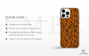 Tiger Stripe Tough Phone Case - Orange & Black Protective Mobile Cover