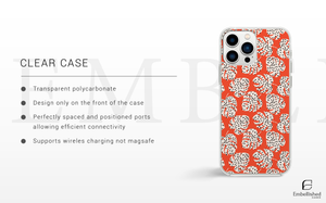 Coral Leopard Leaf Phone Case - Tough Protective iPhone Cover