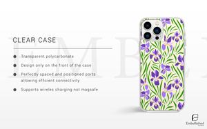 Iris Floral Tough Phone Case - Protective Botanical Phone Cover