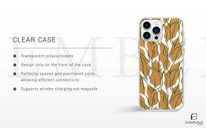Botanical Wavy Lines Tough Phone Case (Neutral Tan & Green)