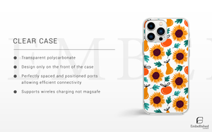Sunflower & Pear Clear Phone Case - Cute Floral Fall iPhone Cover