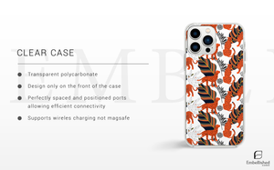 Orange Leopard & Tropical Leaf Pattern