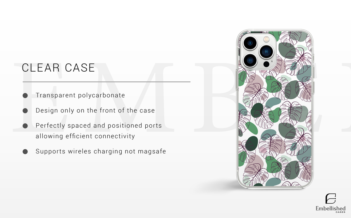 Pastel Leaf Pattern Protective iPhone Cover